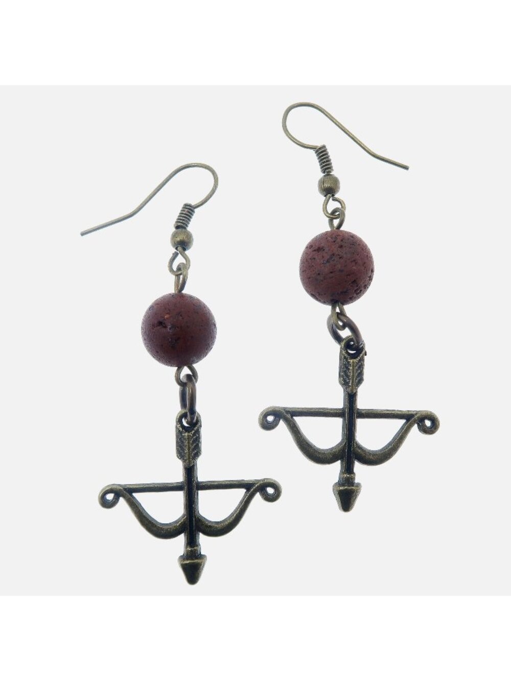 Red Lava Earrings Archery Success Energy Essential Oil Diffuser Arrow Jewelry